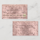 Carte De Visite 100 Rendez-vous Rappel Poils de maquillage floral (Devant / Derrière)