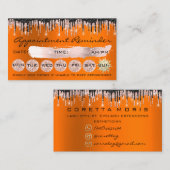 Carte De Visite 100 Rose de rappel de rendez-vous Orange Parties s (Devant / Derrière)