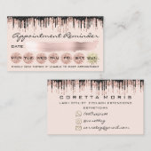 Carte De Visite 100 Rose de rappel de rendez-vous Parties scintill (Devant / Derrière)