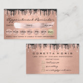 Carte De Visite 100 Rose de rappel de rendez-vous Parties scintill (Devant / Derrière)