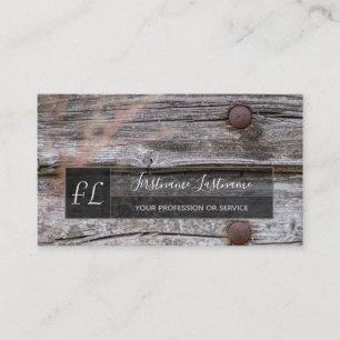 Carte De Visite 100% rustique naturel en bois bio monogramme busin
