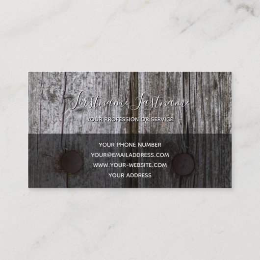 Carte De Visite 100% rustique naturel en bois bio monogramme busin (Dos)