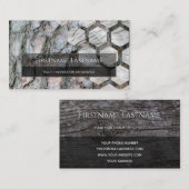 Carte De Visite 100% rustique naturel rectangle en bois organique (Devant / Derrière)