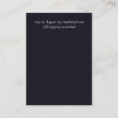 Carte De Visite 100 Urban Navy Blue Modern Budget Wedding Invite (Dos)