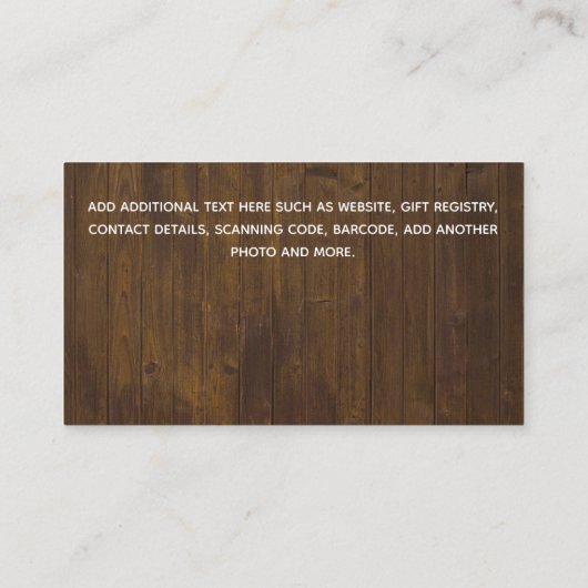 Carte De Visite 100 x BUDGET Photo Enregistrer Date Mariage en boi (Dos)