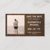 Carte De Visite 100 x BUDGET Photo Enregistrer Date Mariage en boi (Devant)