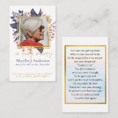 Carte De Visite 100x Prière commémorative de photo rose budget (Devant / Derrière)