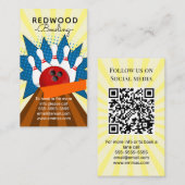 Carte De Visite 10 broches bowling rétro neon bowling alley (Devant / Derrière)