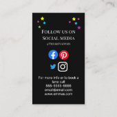 Carte De Visite 10 broches bowling rétro neon bowling alley (Dos)