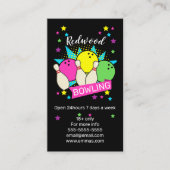Carte De Visite 10 broches bowling rétro neon bowling alley (Devant)