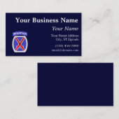 Carte De Visite 10ème Division de montagne (Devant / Derrière)