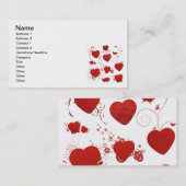 Carte De Visite 110 coeur rouge forme tourbillonne ailes papillons (Devant / Derrière)