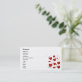 Carte De Visite 110 coeur rouge forme tourbillonne ailes papillons (Debout devant)