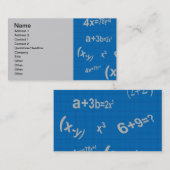 CARTE DE VISITE 129 ÉQUATIONS MATHMATIQUES BLEUES ALGÉBRA ÉDUCAT M (Devant / Derrière)