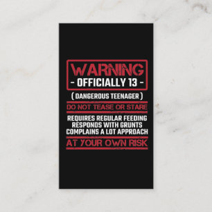 Carte De Visite 13e anniversaire officiellement adolescent 13 ans