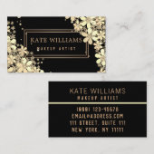 Carte De Visite 14 Elégant motif de fleurs (Devant / Derrière)