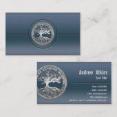 Carte De Visite [154] Arbre Celtique de Vie [Argent] (Devant / Derrière)