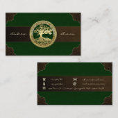 Carte De Visite [154] Arbre Celtique de Vie [Or] (Devant / Derrière)