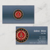 Carte De Visite [154] Carré maçonnique et compas [3e degré] (Devant / Derrière)