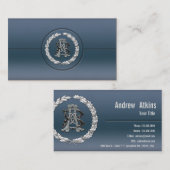 Carte De Visite [154] Monogramme argenté AB & BA (Devant / Derrière)