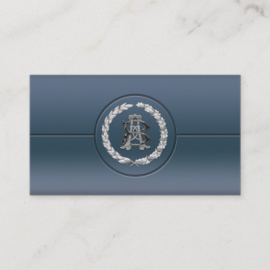 Carte De Visite [154] Monogramme argenté AB & BA (Devant)