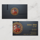 Carte De Visite [154] Trésors celtiques - Trois Chiens sur l'or (Devant / Derrière)