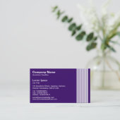 Carte De Visite 17 lignes - Blanc sur violet profond (Debout devant)