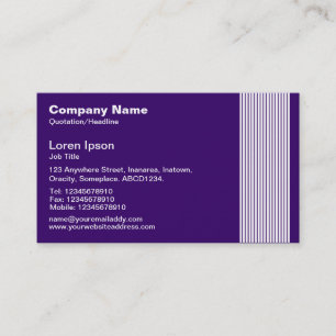 Carte De Visite 17 lignes - Blanc sur violet profond
