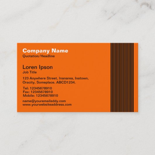 Carte De Visite 17 lignes - orange (Devant)