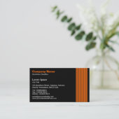 Carte De Visite 17 lignes - oranges et blanc sur le noir (Debout devant)