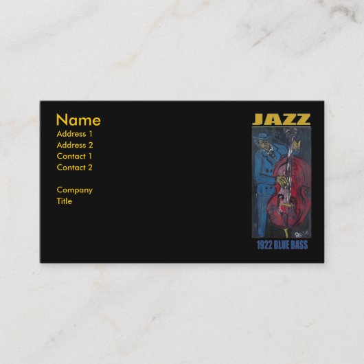 CARTE DE VISITE 1922 BASS BLEU JAZZ (Devant)