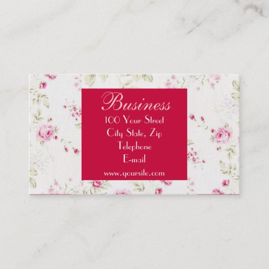 Carte de visite 1 de roses de cottage (Devant)