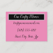 Carte De Visite 1 Fille Crafty Mama (Dos)