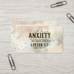 Carte De Visite 1 Pierre 5:7 Posez votre anxiété sur lui Bible Ver