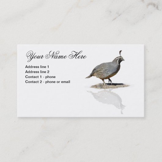 CARTE DE VISITE #1 REFLÉTÉ PAR CAILLES (Devant)