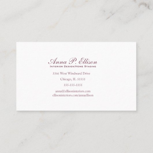 Carte De Visite 1A Rose Vidage Et Parties scintillant Or (Dos)