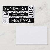 CARTE DE VISITE 2011 DE FESTIVAL DE FILM DE (Devant / Derrière)