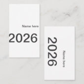 Carte De Visite 2026 2027 2028 name title here year bold letter (Devant / Derrière)