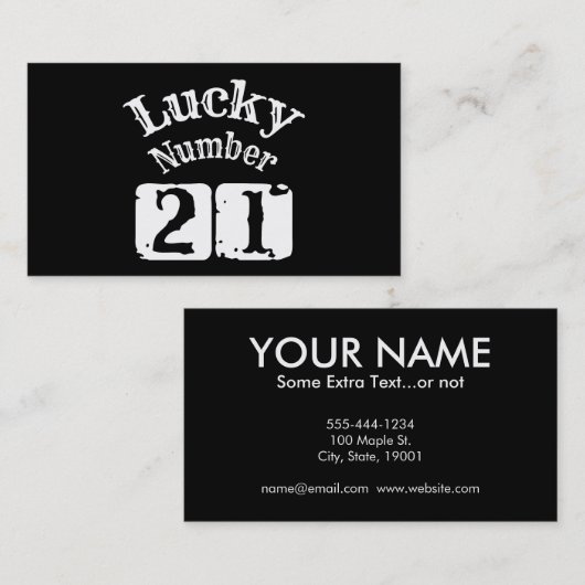 Carte De Visite 21 - Lucky Numéro 21 Chuck (Devant / Derrière)
