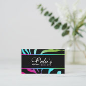 Carte De Visite 232 Animaux Zebra Nail Salon Pink Blue Gr (Debout devant)