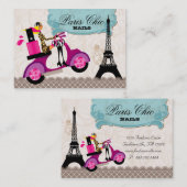 Carte De Visite 232 Nail Salon Scooter Paris Tour Eiffel (Devant / Derrière)