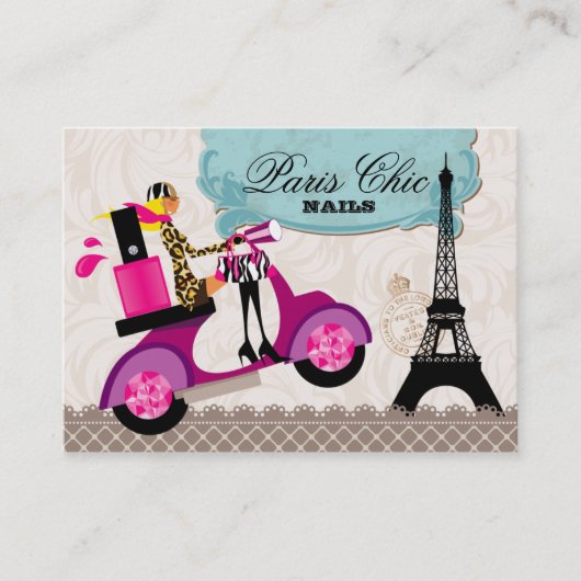Carte De Visite 232 Nail Salon Scooter Paris Tour Eiffel (Devant)