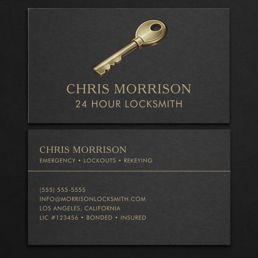 Carte De Visite 24 Hour Locksmith Professional