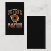 Carte De Visite 25 ans de travail Anniversaire Employé de l'Amour (Devant / Derrière)