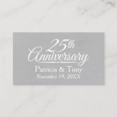 Carte De Visite 25e anniversaire du Mariage Personnalisé (Devant)
