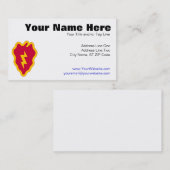 Carte De Visite 25ème Division d'infanterie (Devant / Derrière)