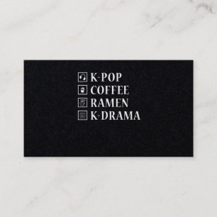 Carte De Visite 27.KPop Anime Design pour un ventilateur KPop et A