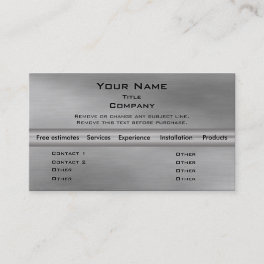 Carte de visite 2,0 en métal - barre argentée (Devant)