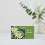 CARTE DE VISITE 2 BLANCS LOTUS (Debout devant)