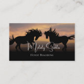 Carte De Visite 2 Chevaux sauvages Silhouette Photo (Devant)